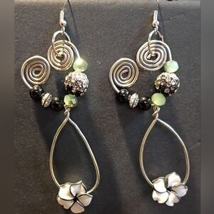 Elegant Silver and Black Earrings